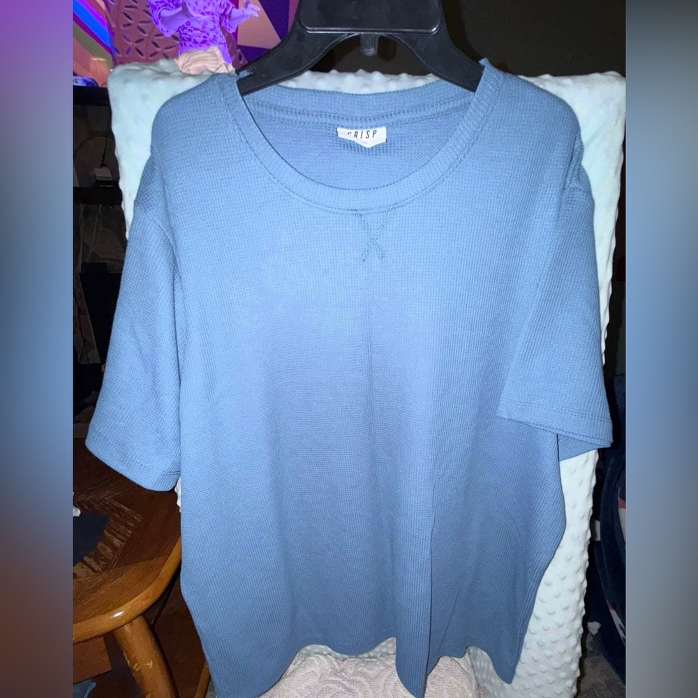 Casual Blue Short Sleeve Tee